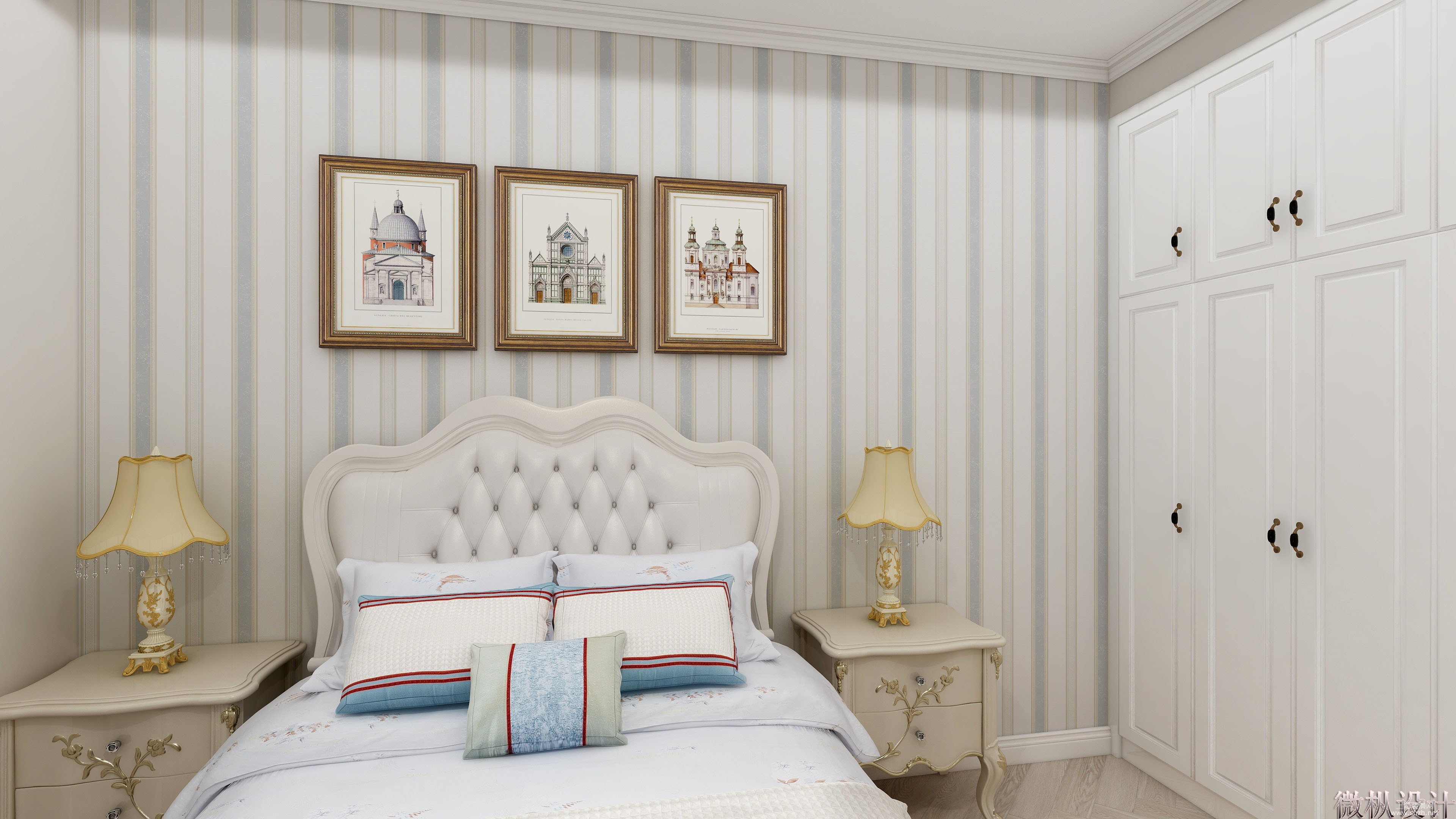 房间   房间采用暖色 加上墙布背景墙过滤调色 低调中透着奢华.jpg